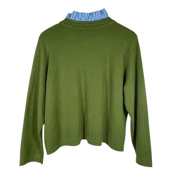 Free Assembly Green Knit Cardigan Jacket Gold Buttons XXL Cotton Blend NWOT - Picture 3 of 11